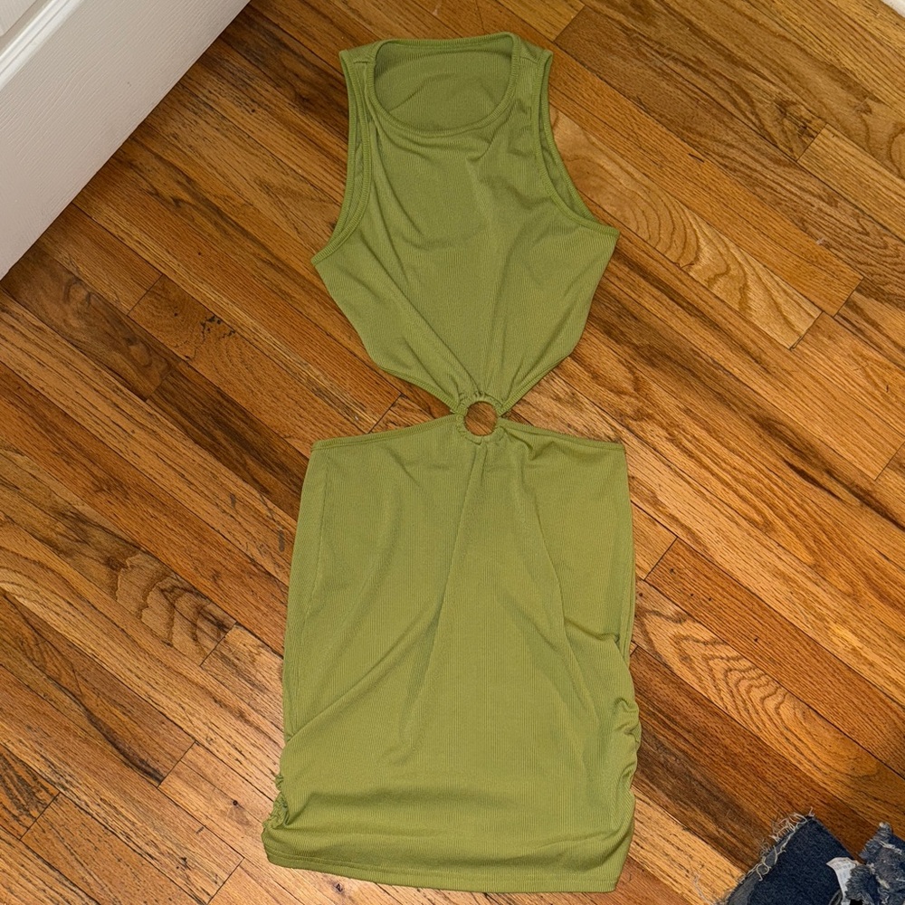 Green Sleeveless Cutout Dress